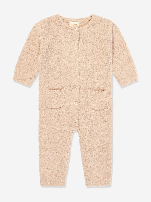 7AM Enfant 婴儿毛绒长袖连体衣(米色)