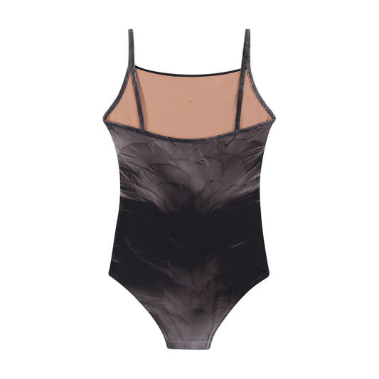 女童黑色羽毛芭蕾舞连体衣(J181LE01VL/black)