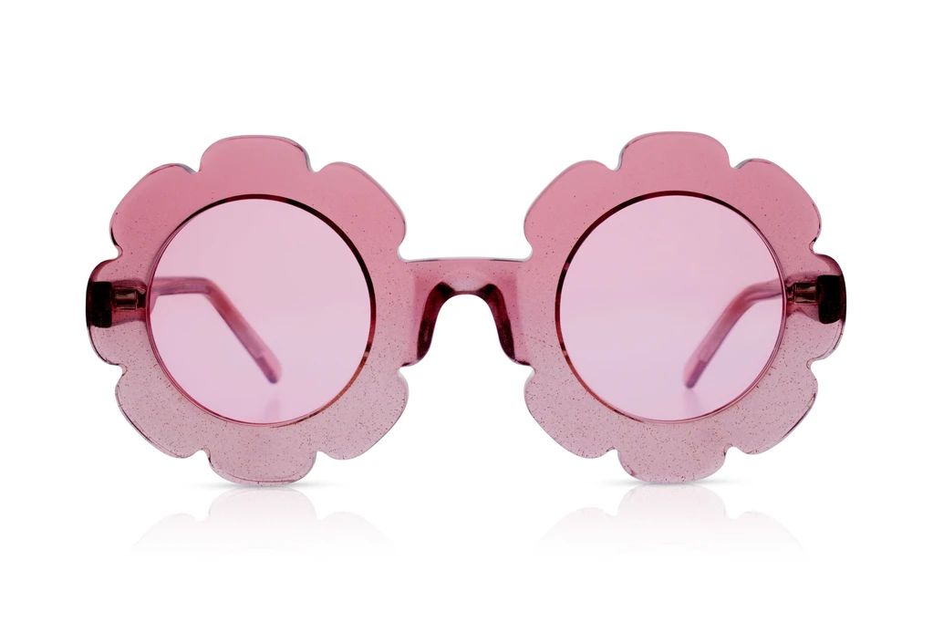 'Pixie' Pink Glitter Sunglasses
