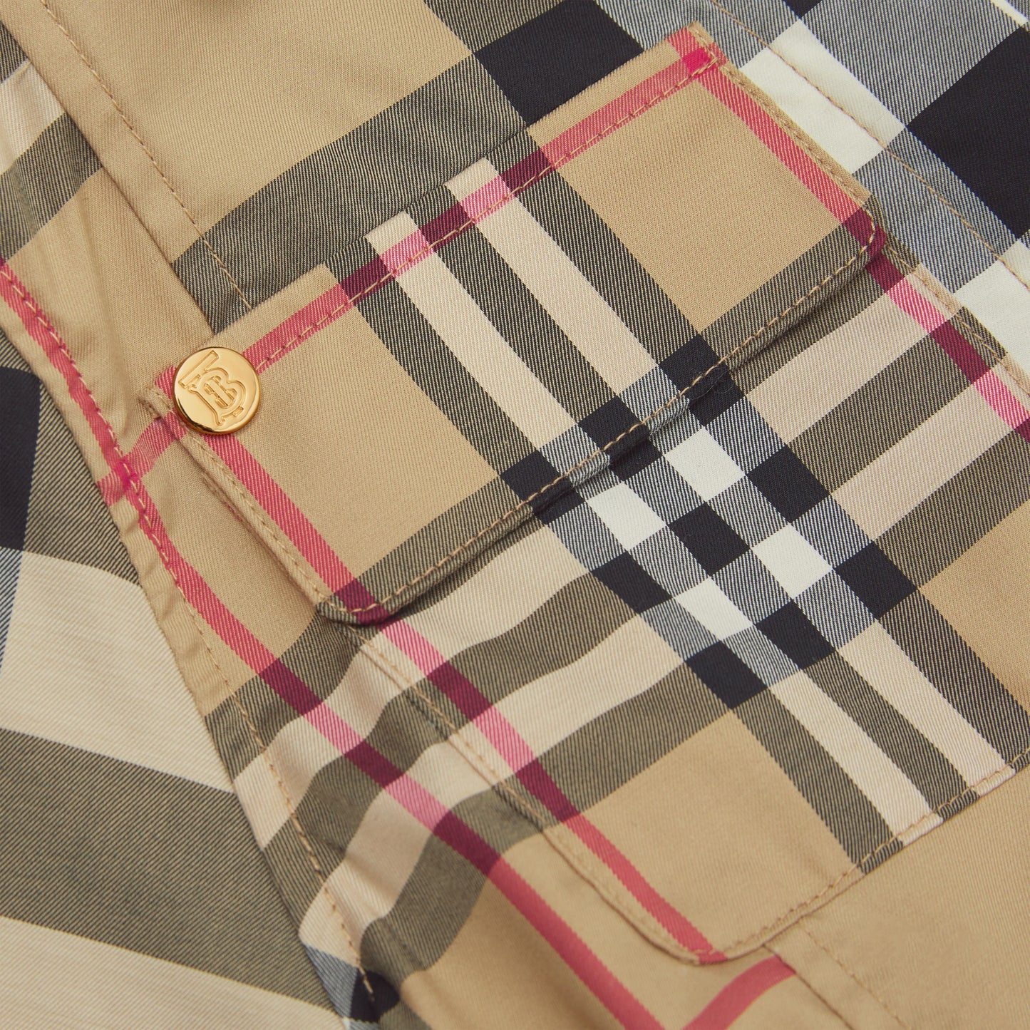 女童米色格子棉连衣裙