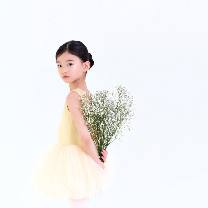 女童黄色芭蕾舞连体衣