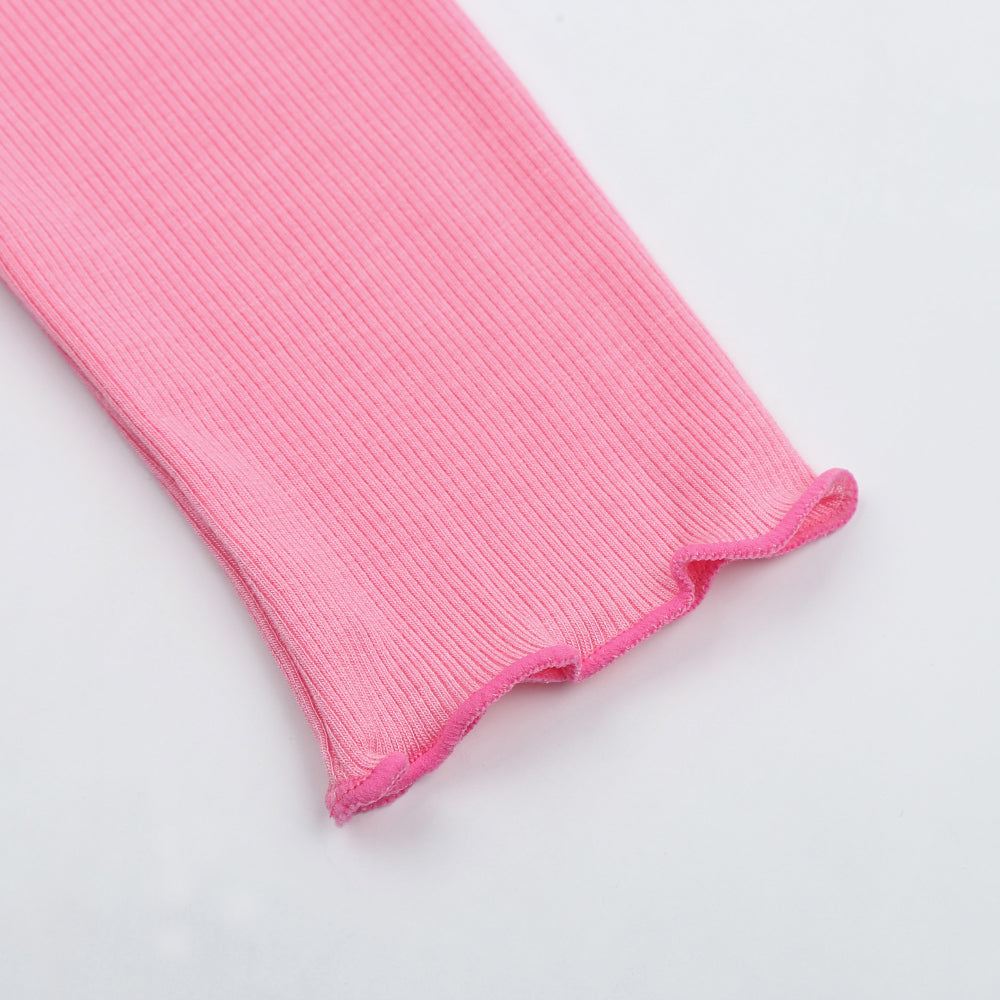 女童粉色短款芭蕾舞T恤