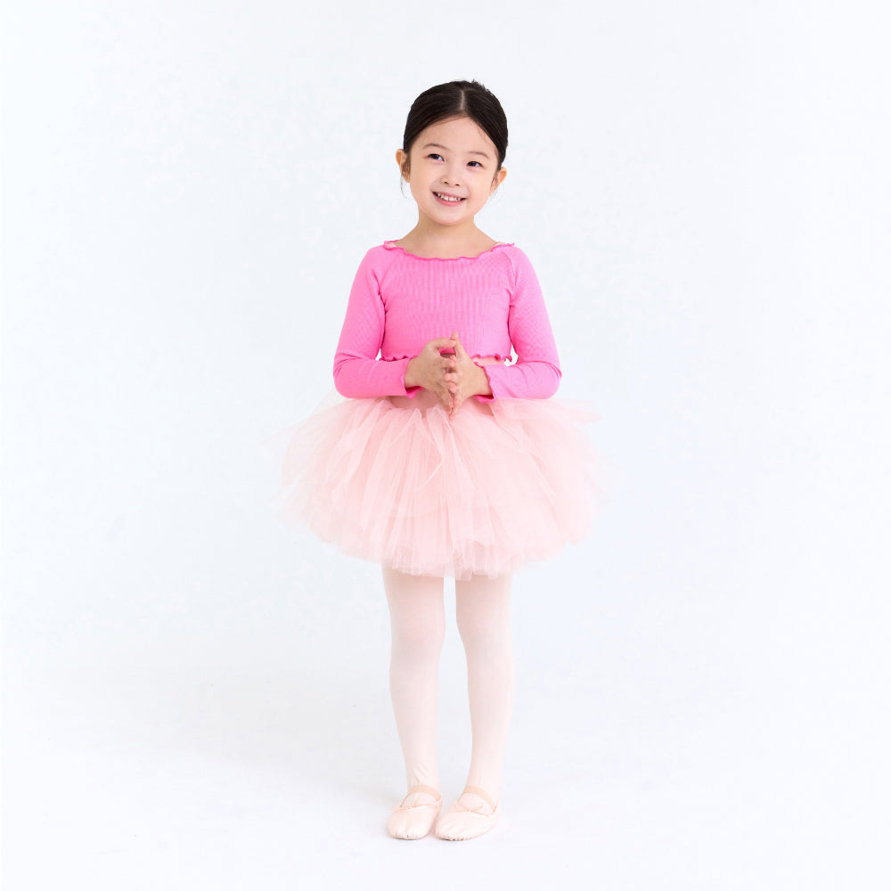 女童粉色短款芭蕾舞T恤
