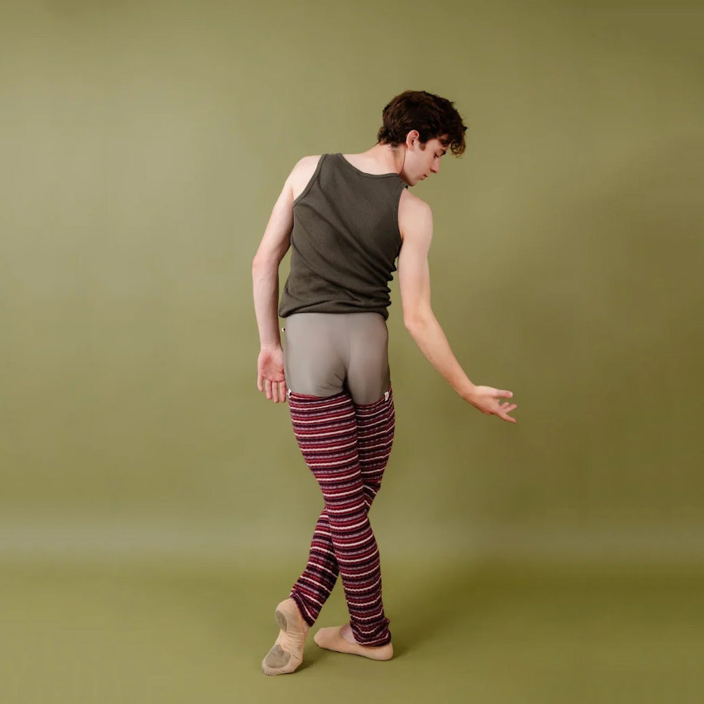 儿童酒红色芭蕾舞护腿