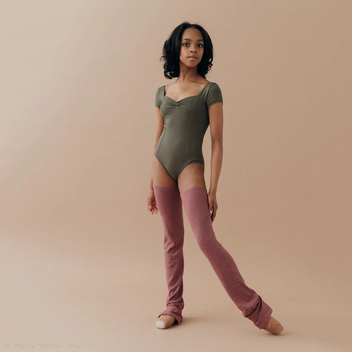 成人款暗粉色芭蕾舞护腿