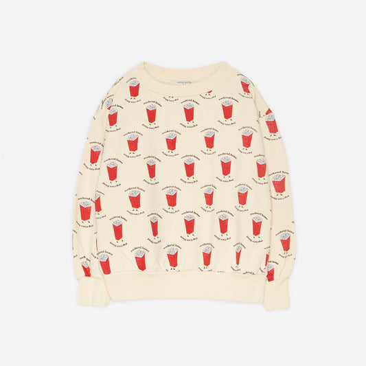 儿童米色印花棉卫衣