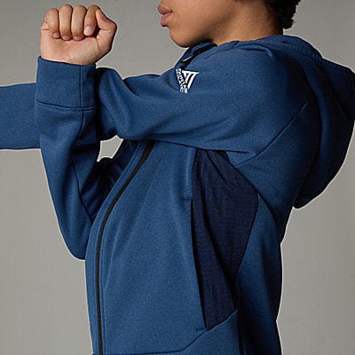 The North Face 男童蓝色 Mountain Athletics 全拉链连帽衫