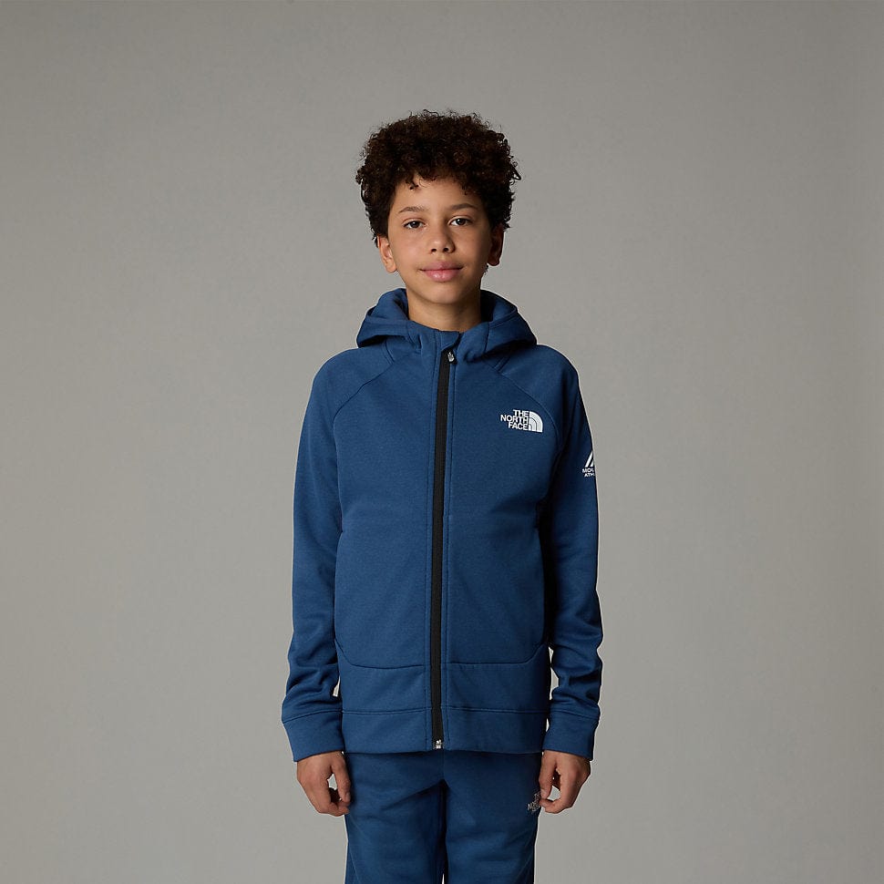 The North Face 男童蓝色 Mountain Athletics 全拉链连帽衫
