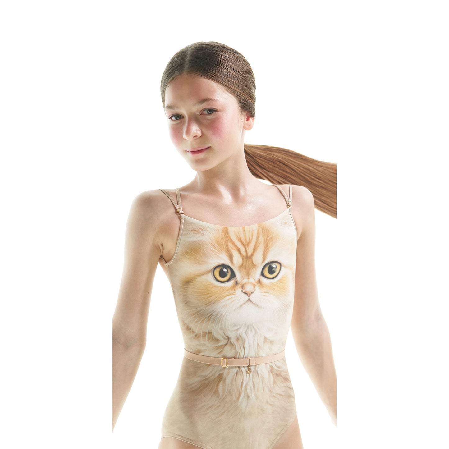 女童蜜糖色猫咪芭蕾舞连体衣(J231LE33VL/hone)