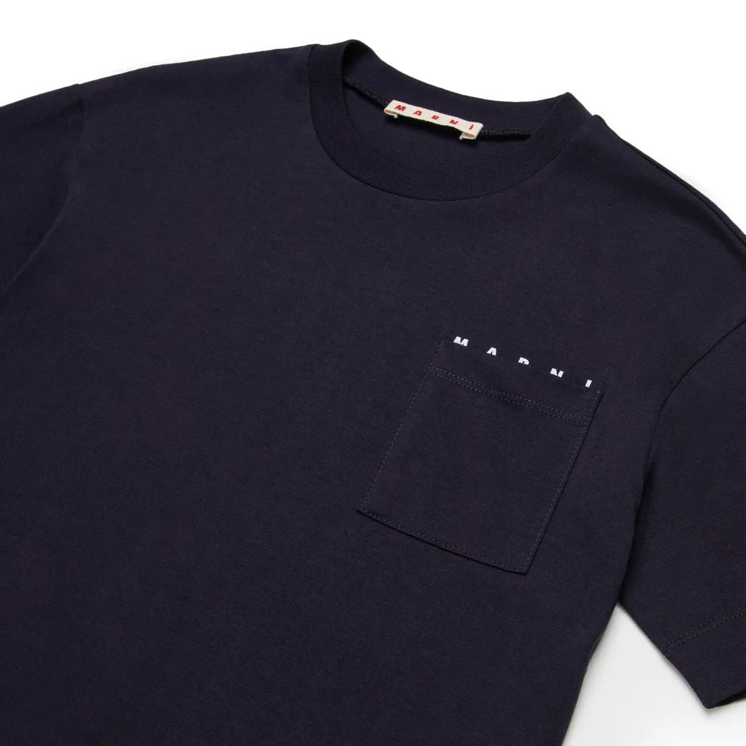 儿童藏青色Logo棉T恤