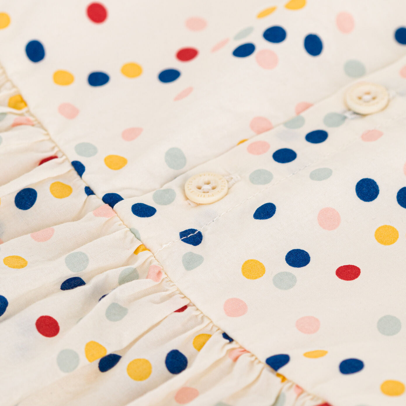 女婴彩色圆点棉连衣裙