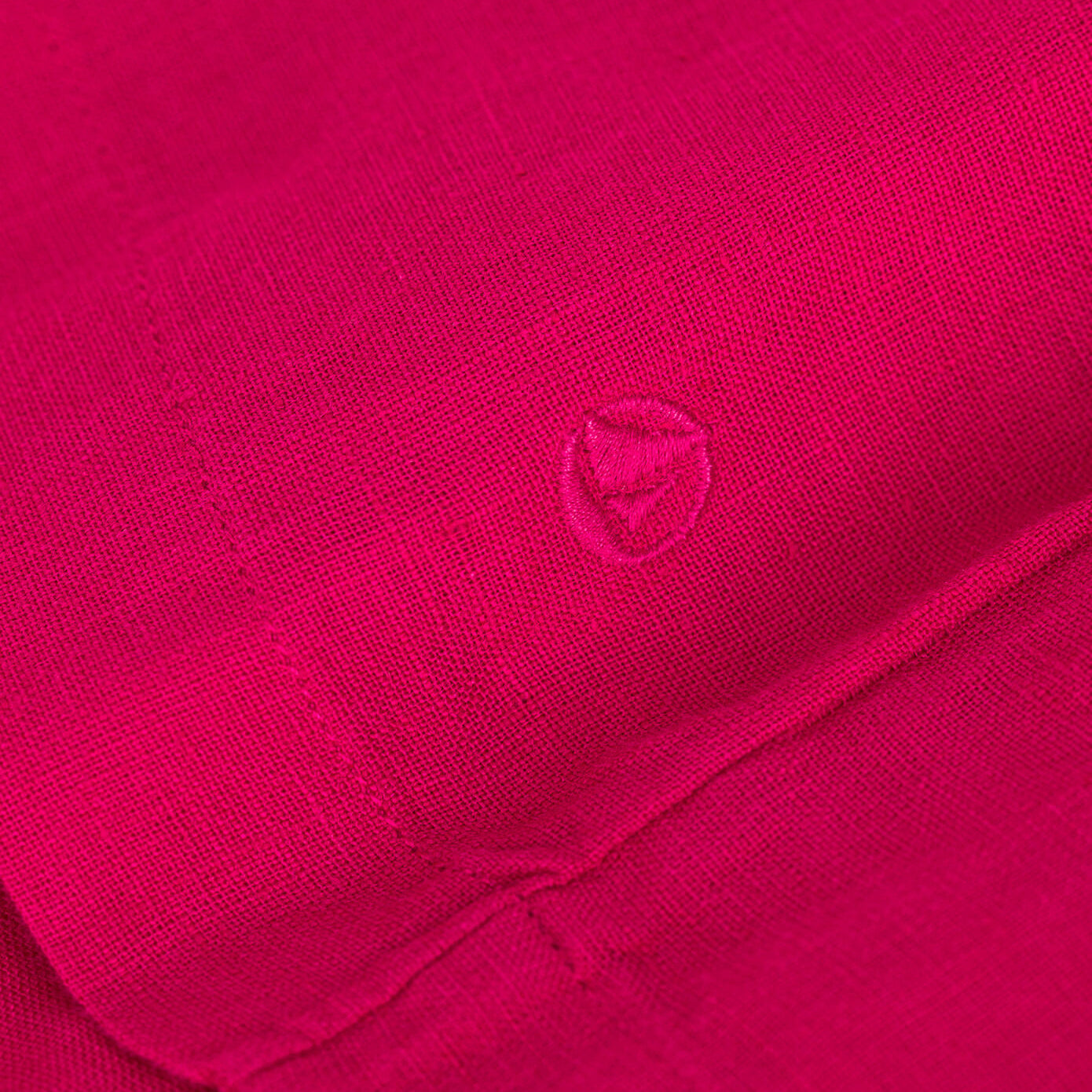 女童玫红色亚麻连衣裙