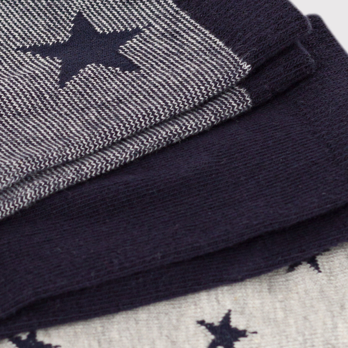 男童黑色棉袜套装(3件)