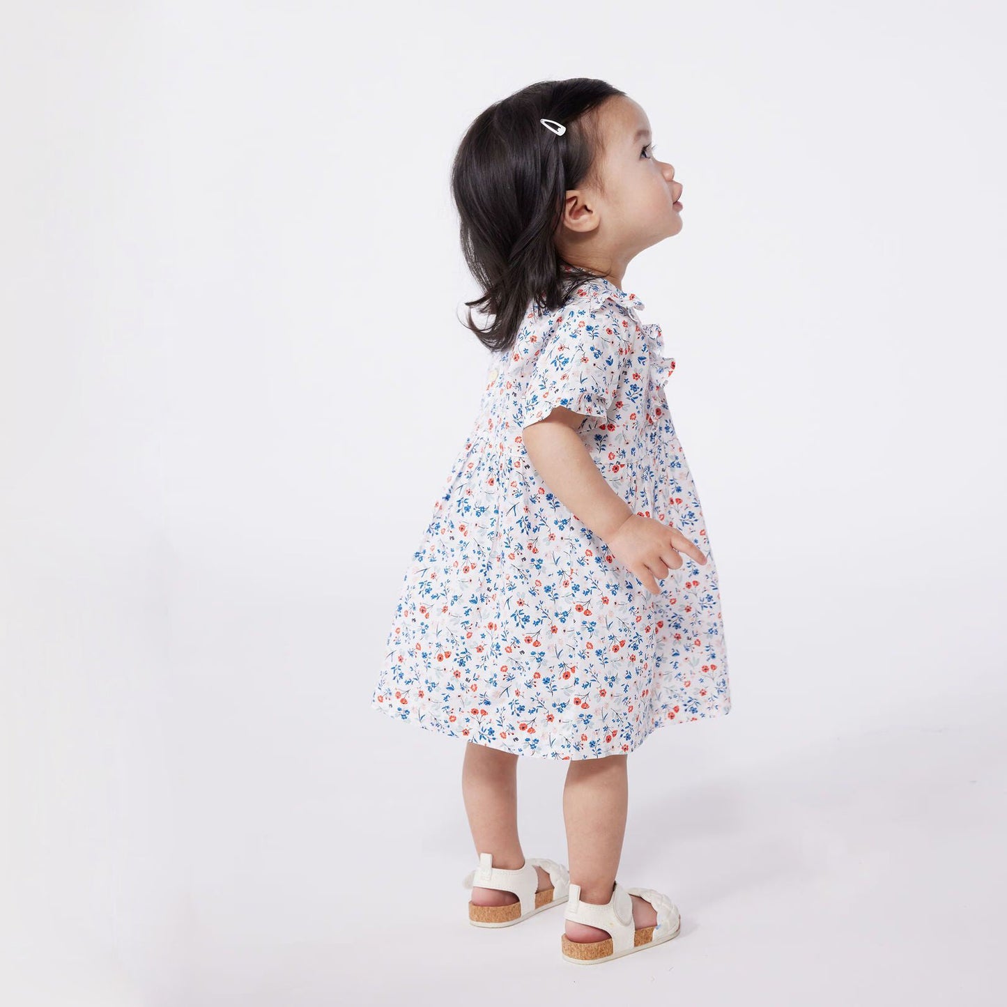 女婴七彩碎花棉连衣裙