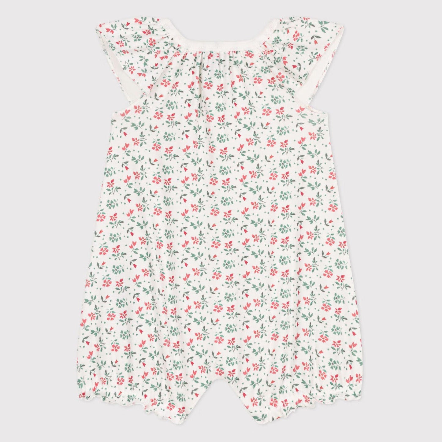 女婴白色碎花棉连体衣