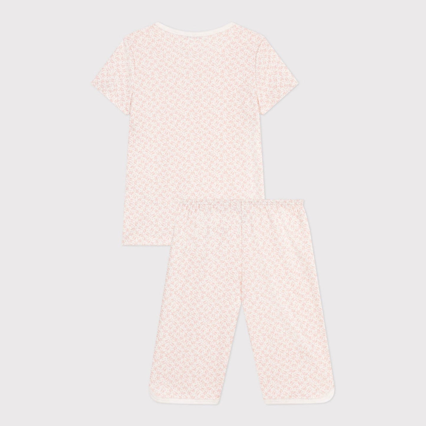 女童粉色印花碎花棉睡衣套装