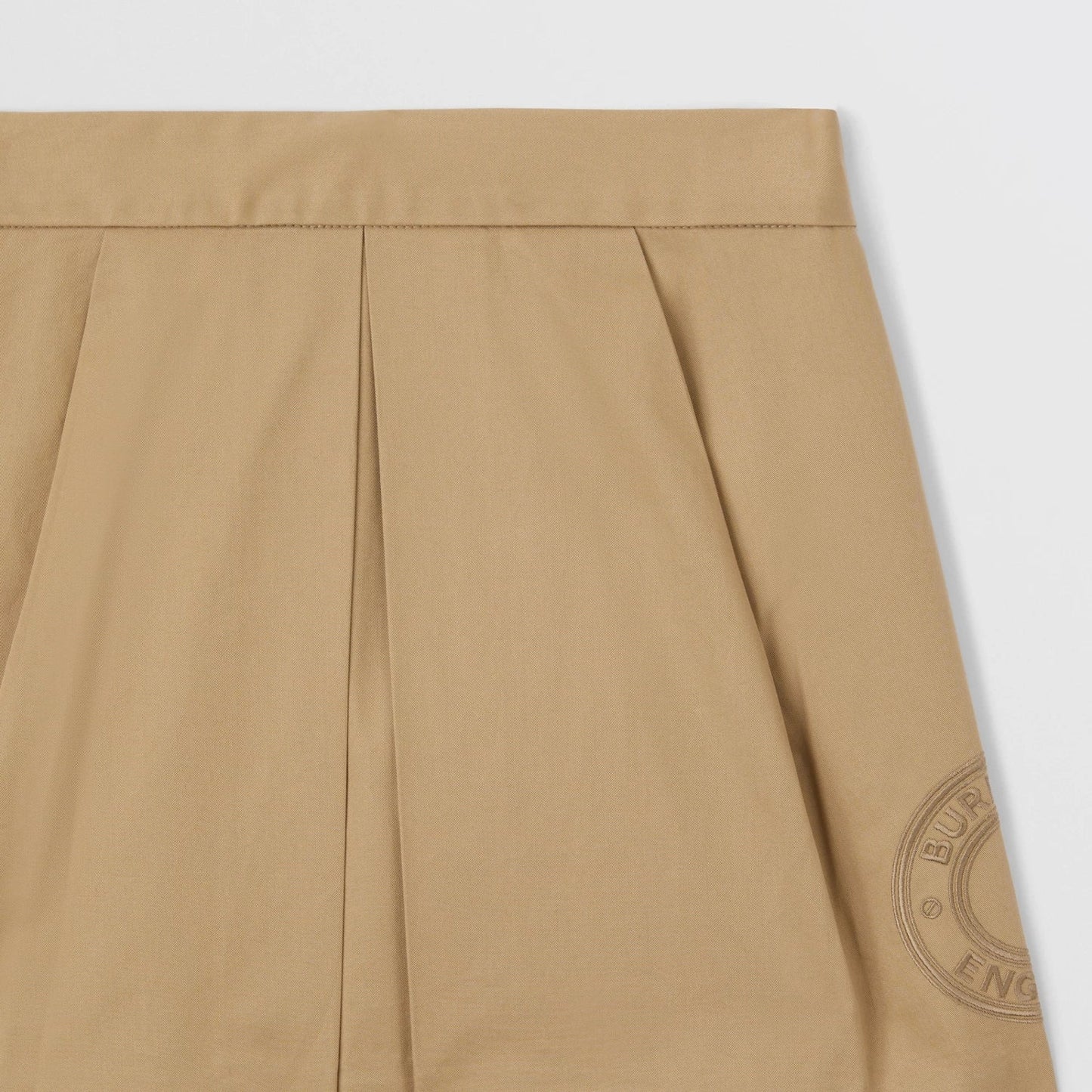 女童米色Logo棉短裙