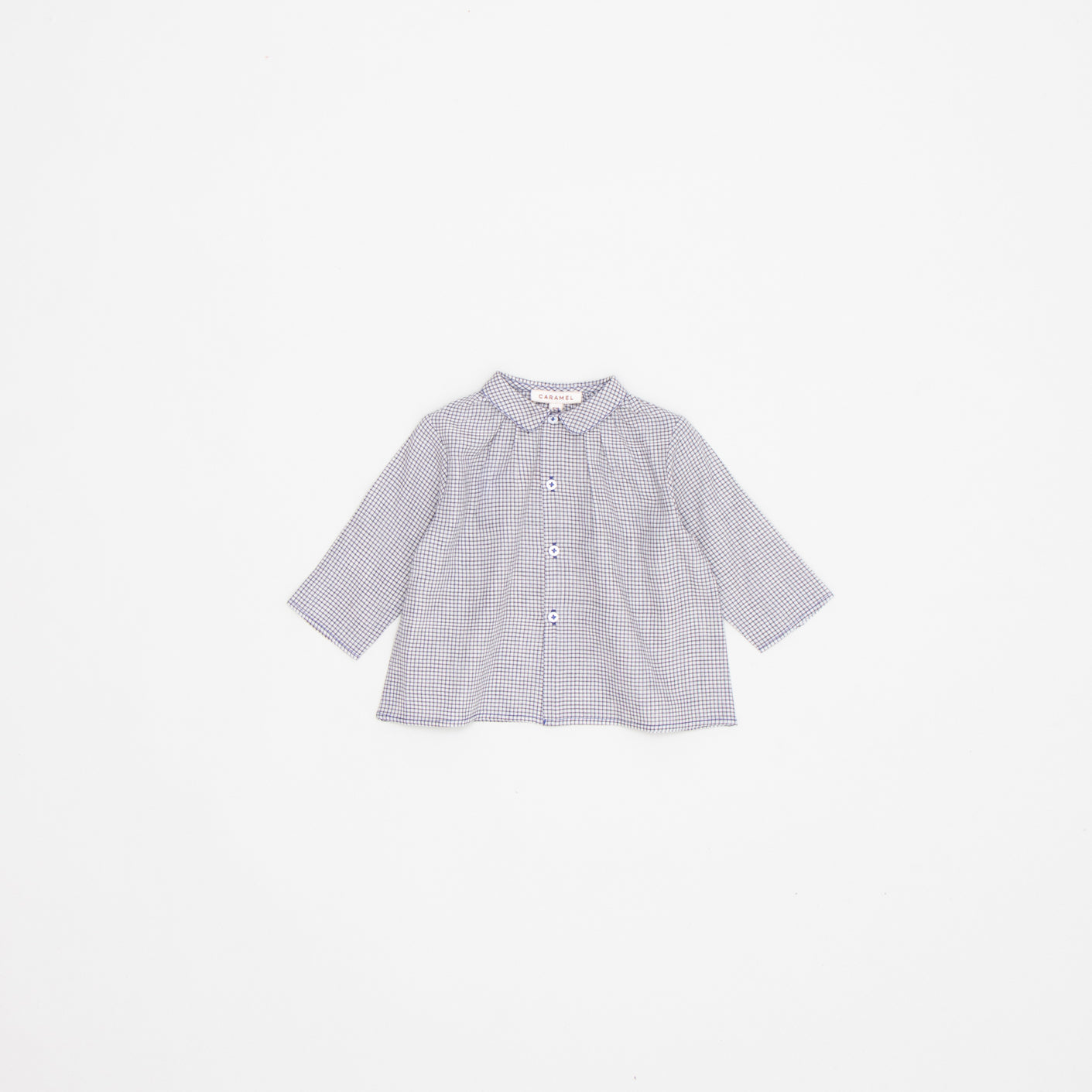 女婴木炭色格子棉衬衫