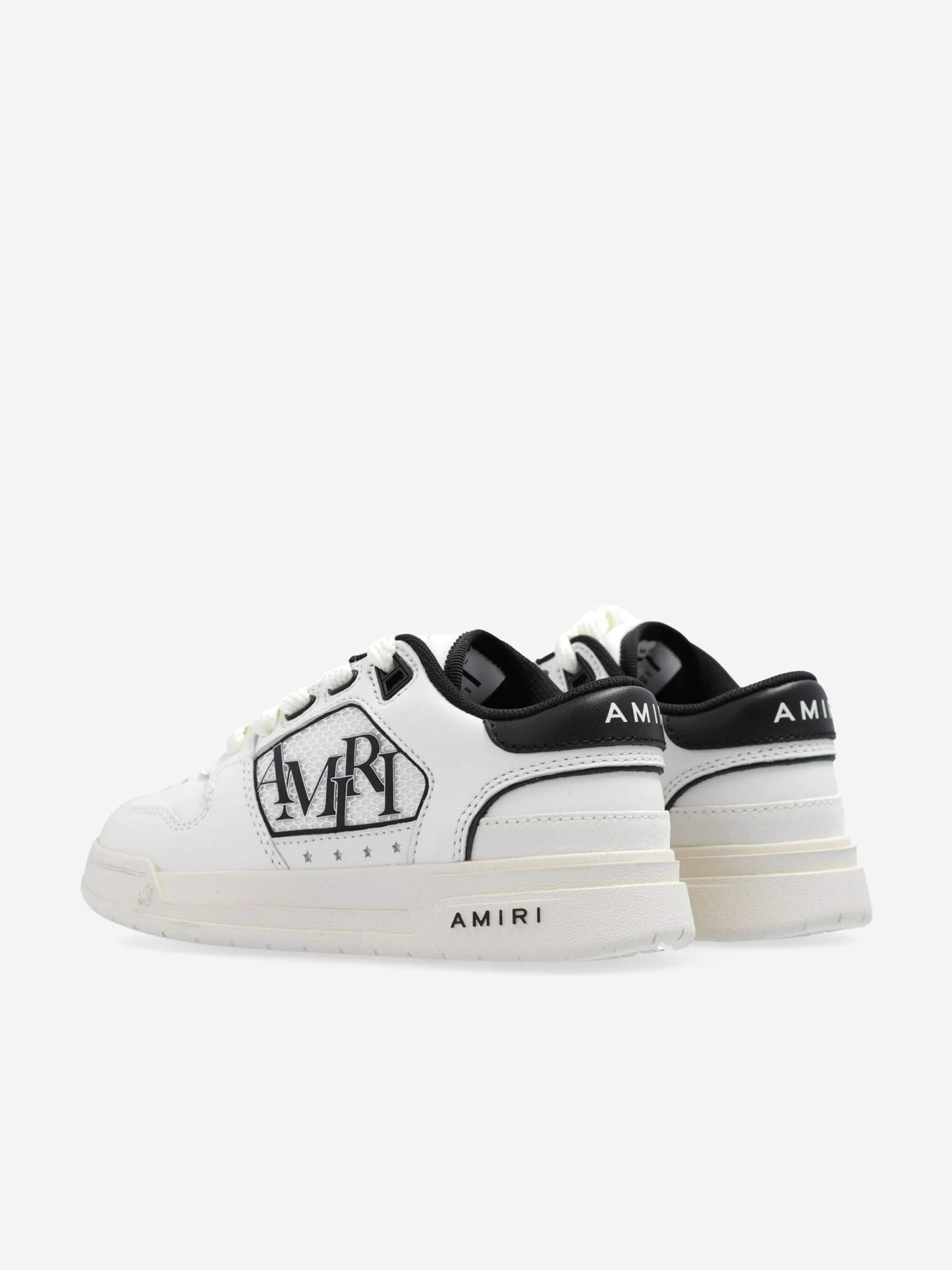 Amiri Kids 皮革经典低帮运动鞋 白色