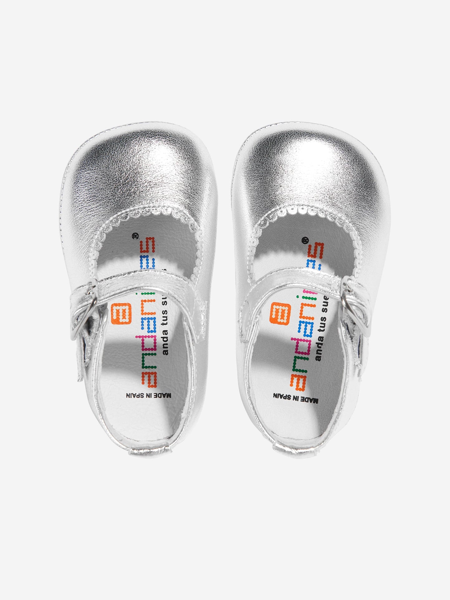 Baby Girls Leather Mary Jane Shoes in Silver