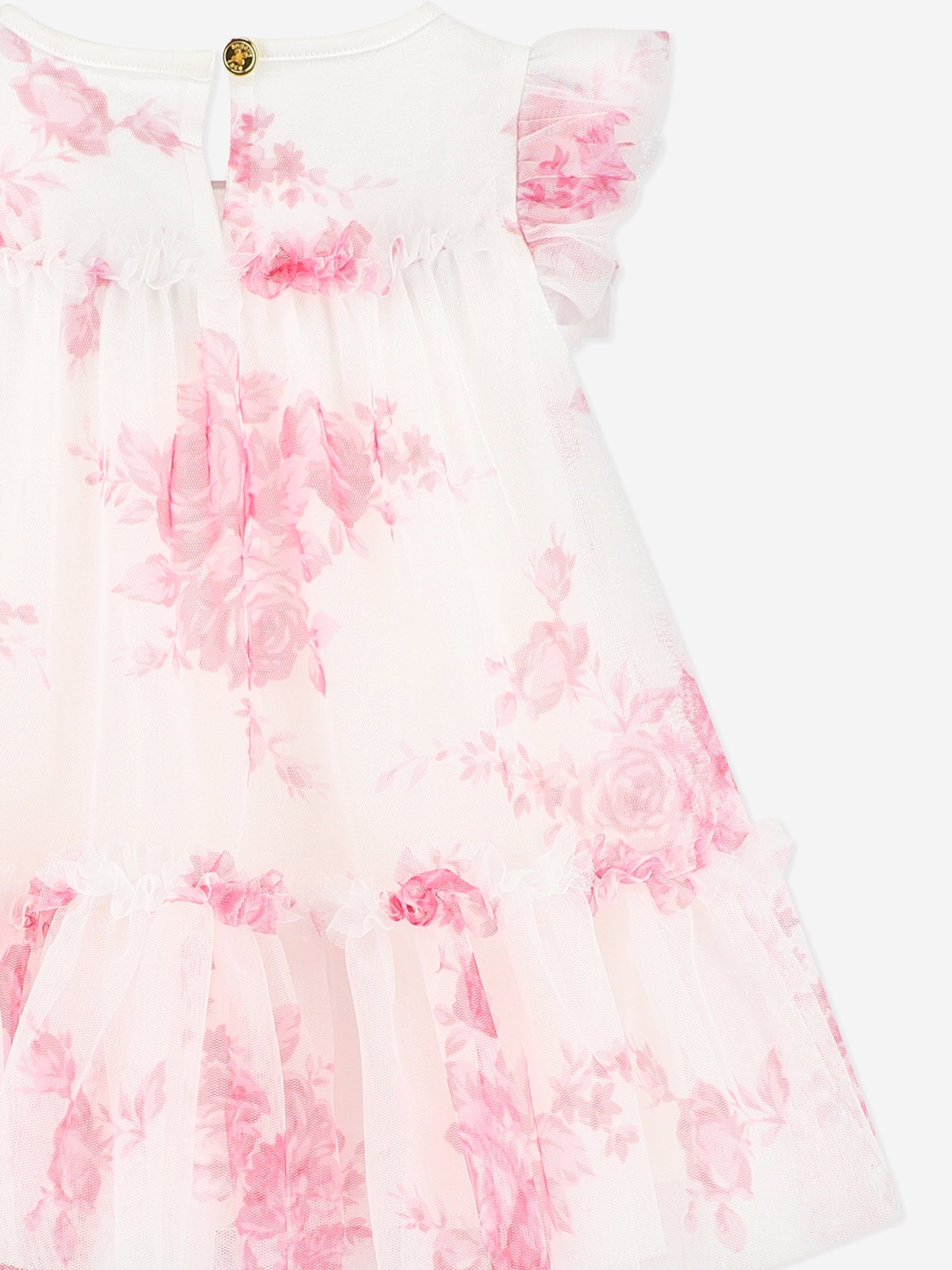 Baby Girls Rosebud Roses Tulle Dress in Pink