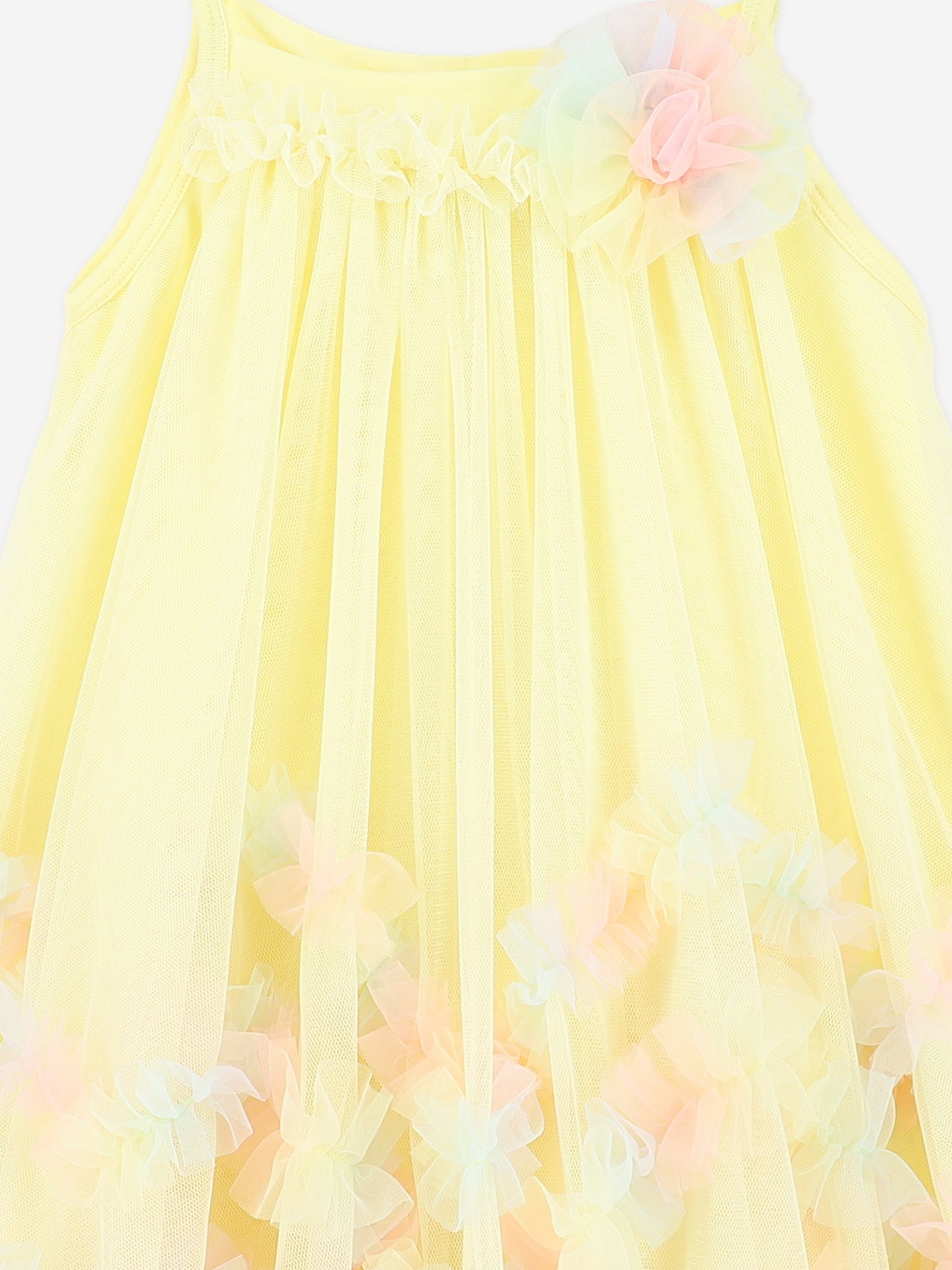 Girls Zigzag Tulle Dress in Yellow