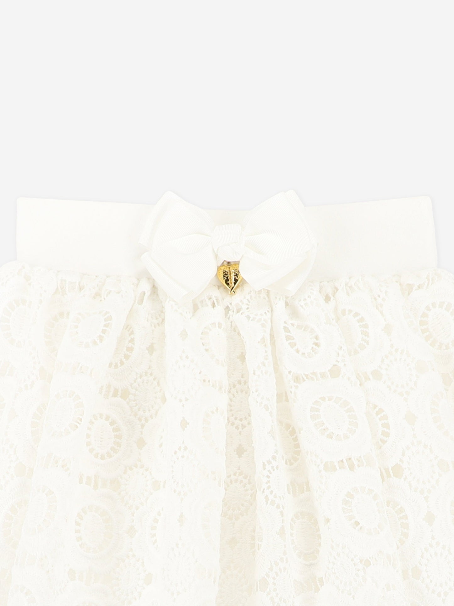 Girls Blossom Lace Skirt in White