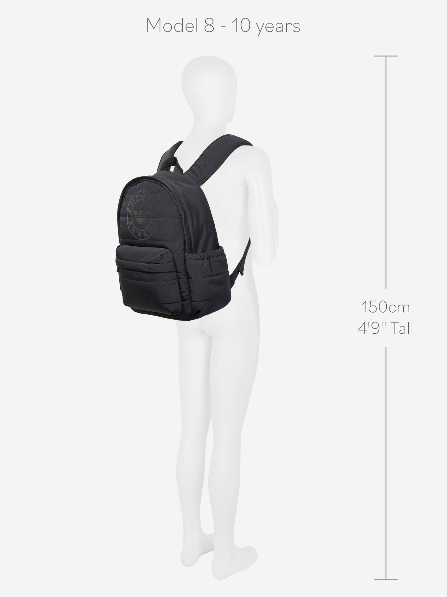 Emporio Armani 男童徽标背包(海军蓝)(37 厘米)