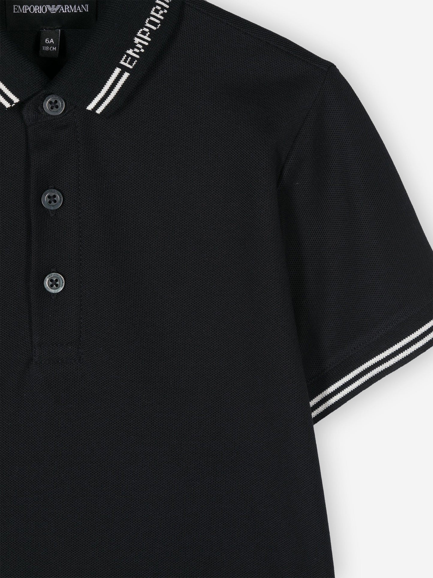 Emporio Armani 男童徽标 Polo 衫(海军蓝)