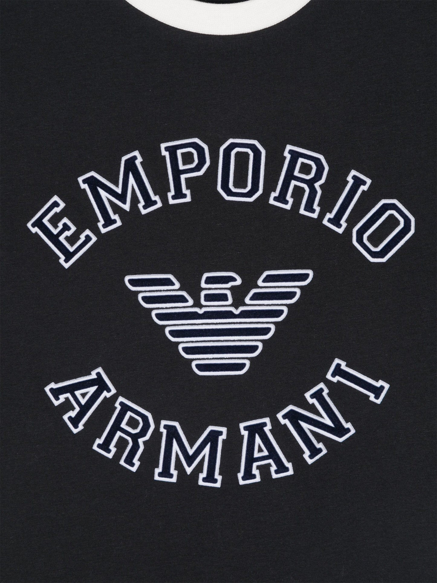 Emporio Armani 男童徽标 T 恤(海军蓝)