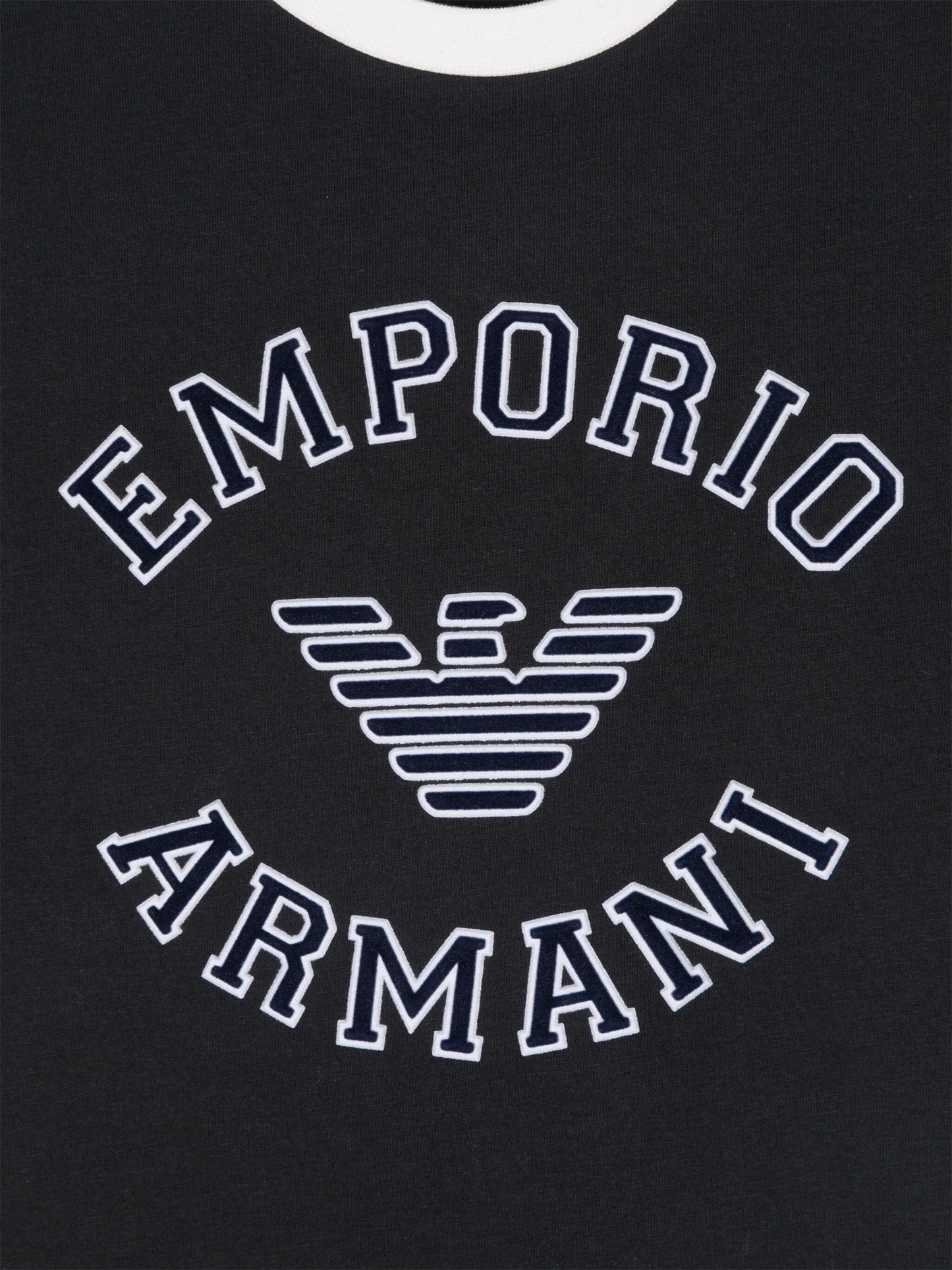 Emporio Armani 男童徽标 T 恤(海军蓝)