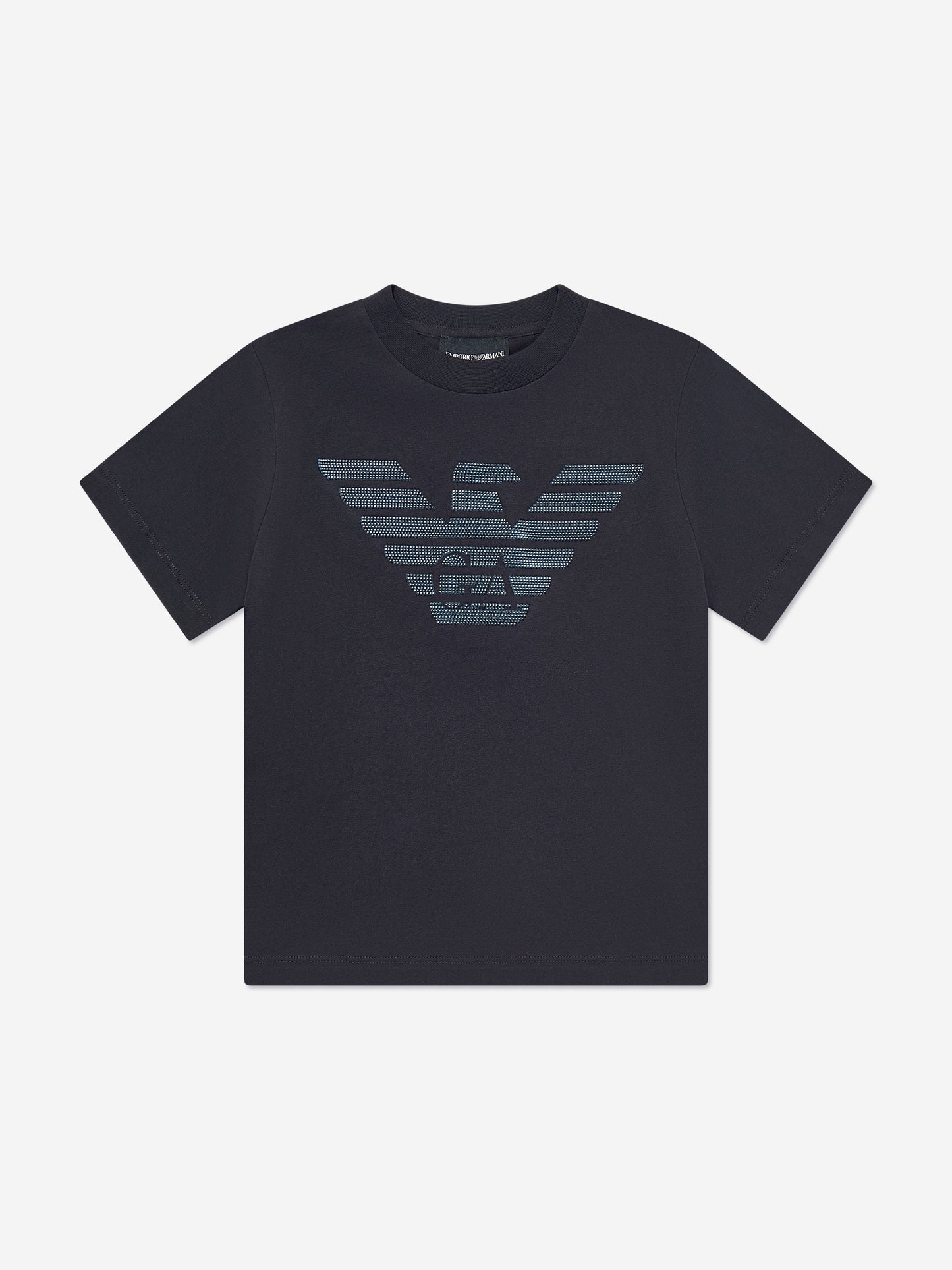 Emporio Armani 男童徽标 T 恤(海军蓝)
