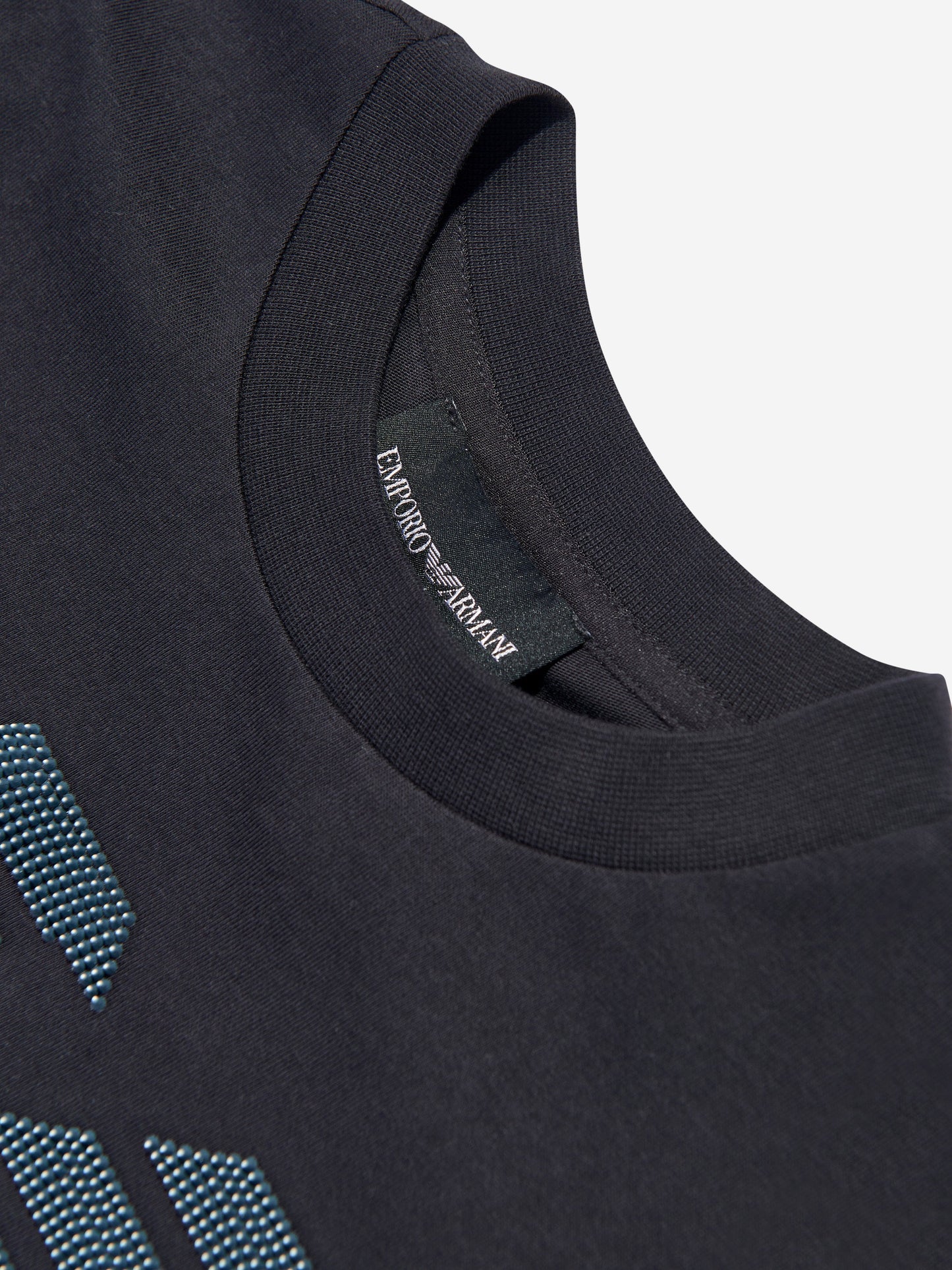 Emporio Armani 男童徽标 T 恤(海军蓝)