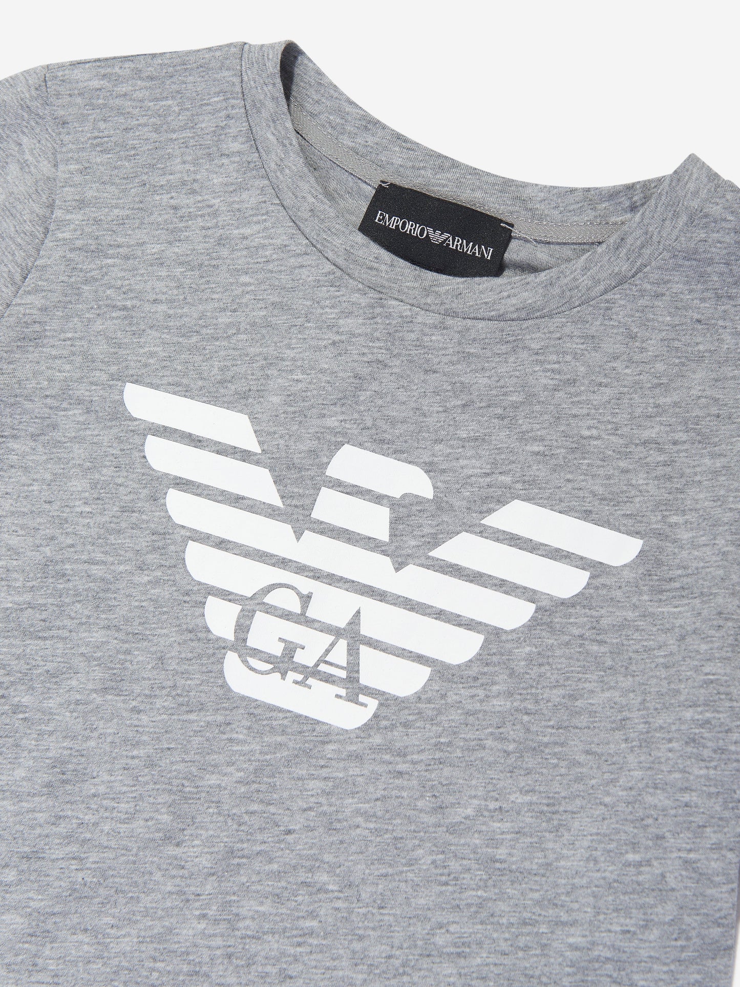 Emporio Armani 男童徽标 T 恤(灰色)