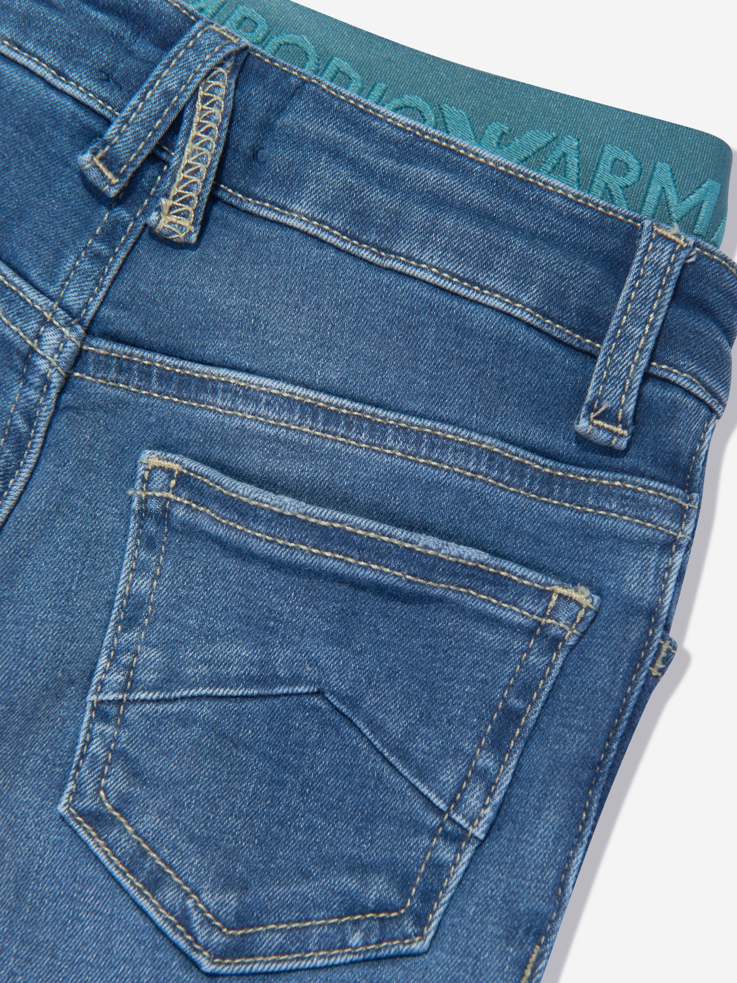 Emporio Armani 男童蓝色紧身牛仔裤