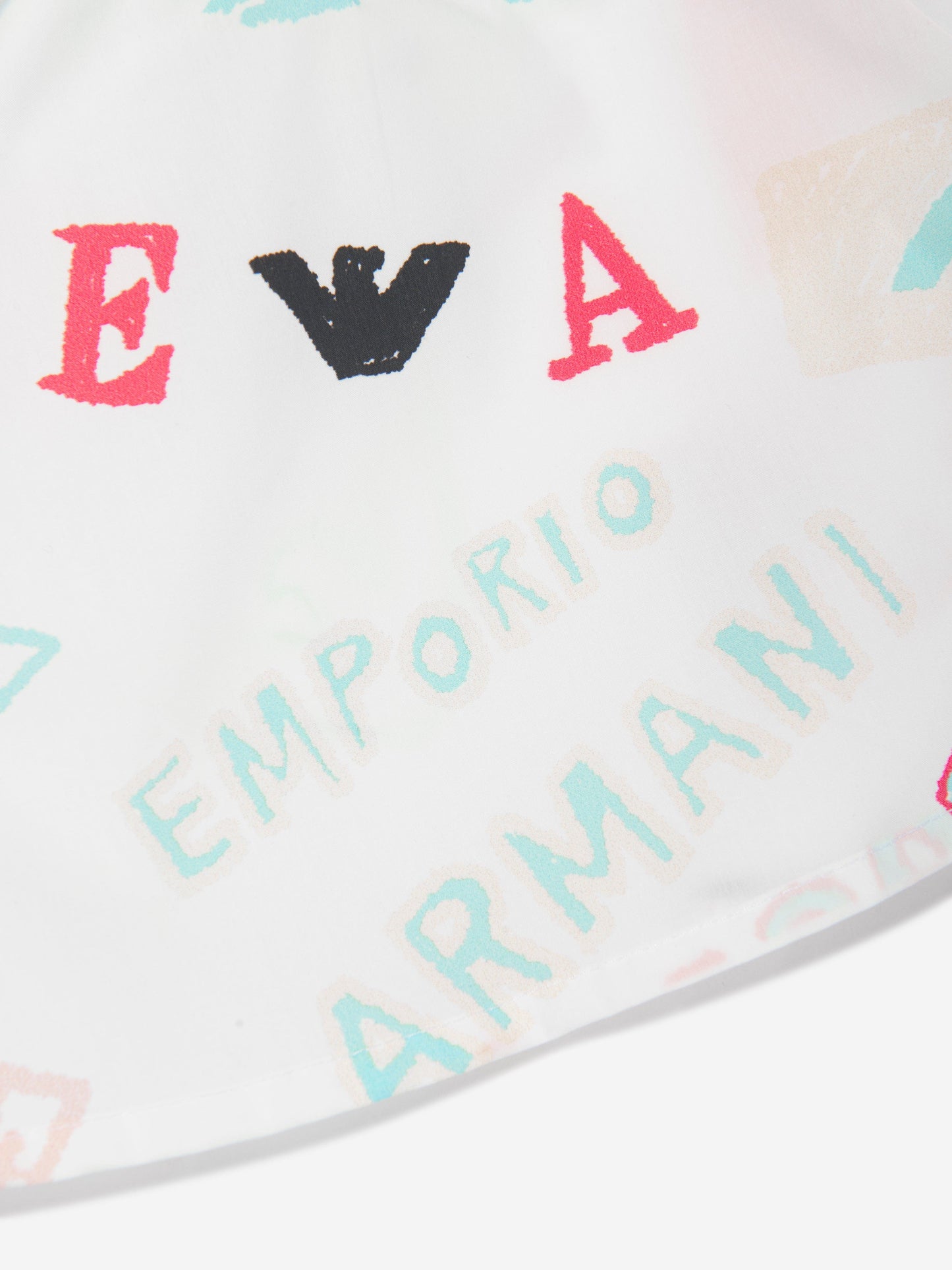 Emporio Armani 女童白色徽标印花短裤