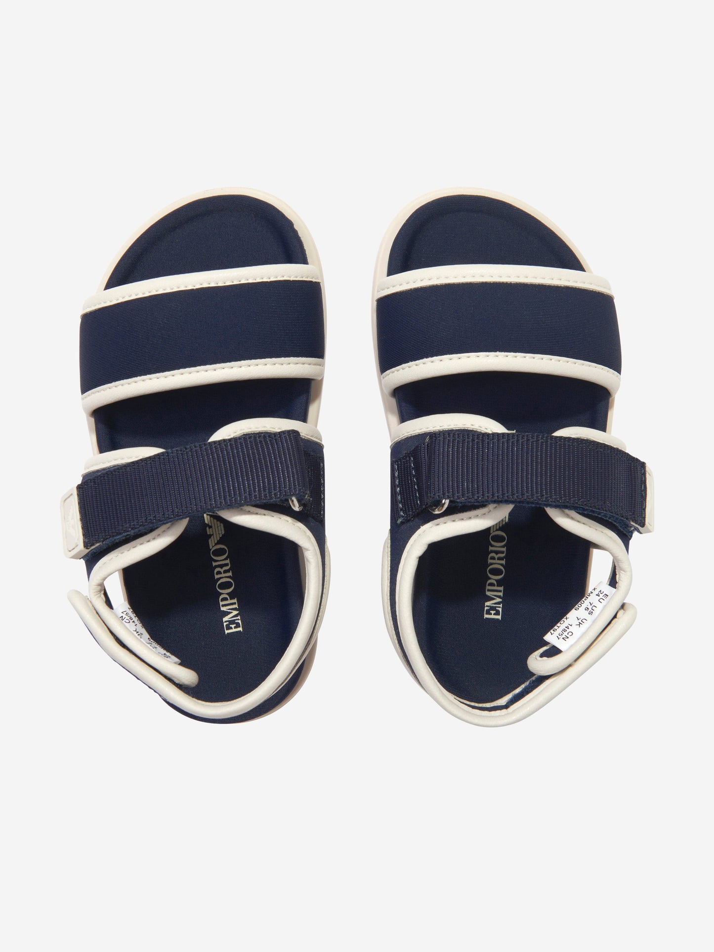 Emporio Armani Kids 海军蓝徽标凉鞋