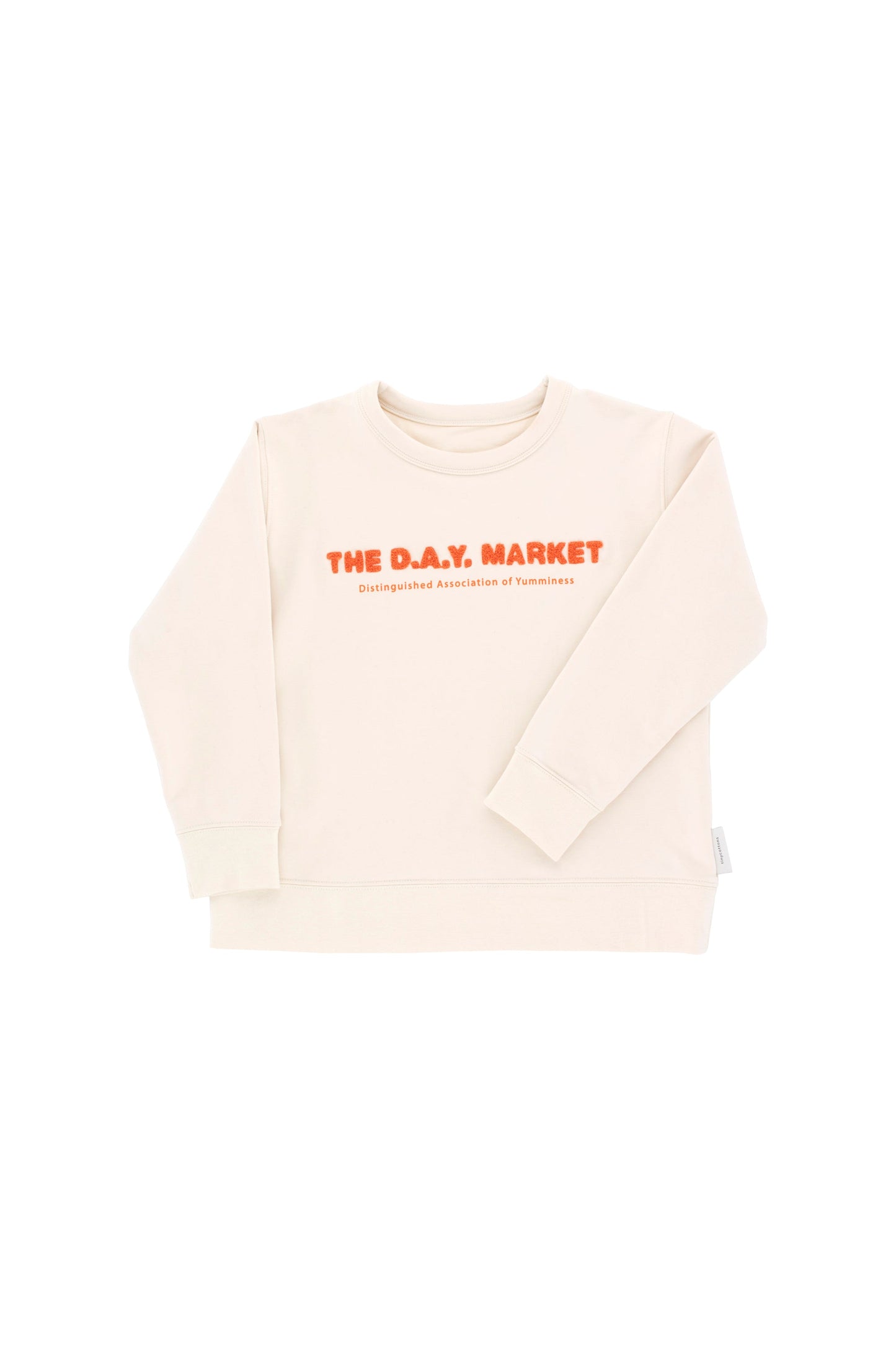 Girls Beige & Red Cotton Sweatshirt
