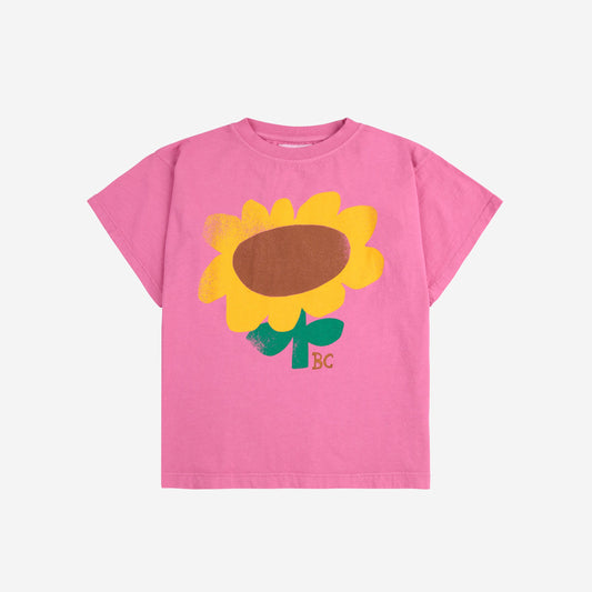 女童粉色印花Logo棉T恤