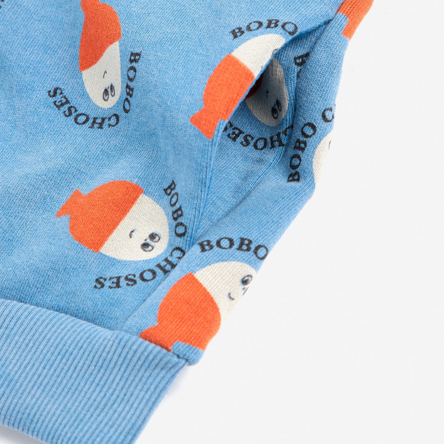 儿童蓝色印花Logo棉夹克