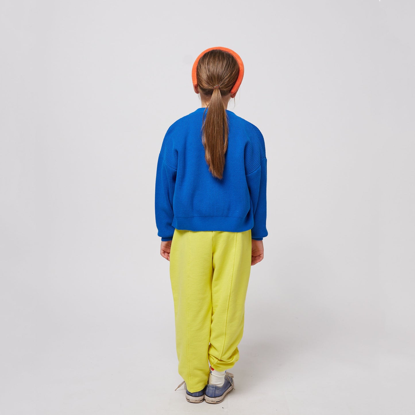 儿童蓝色笑脸刺绣针织开衫