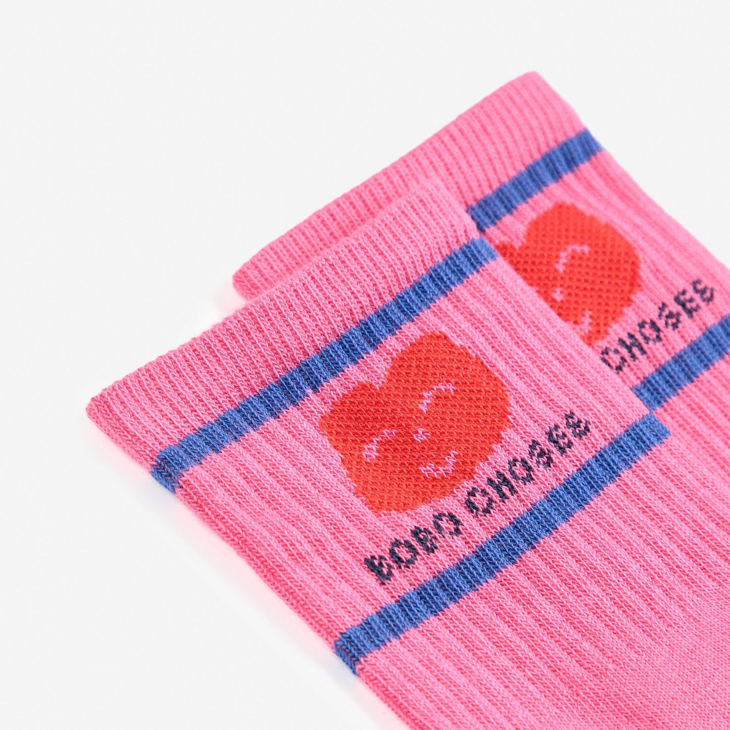 女童粉色印花Logo棉袜