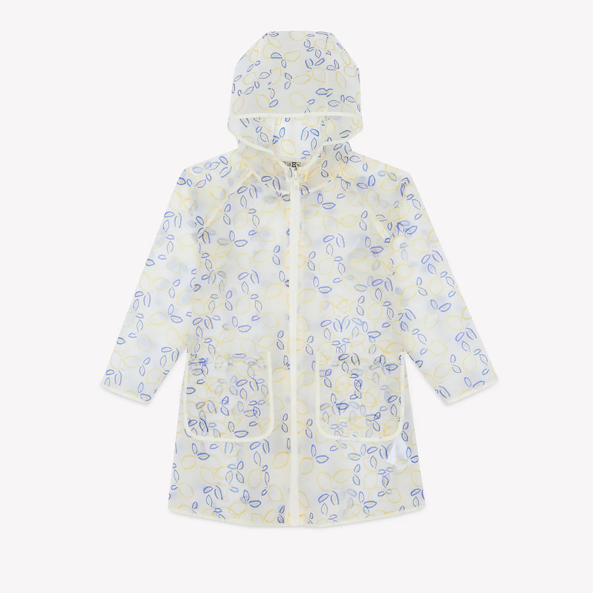 女童透明色柠檬印花雨衣