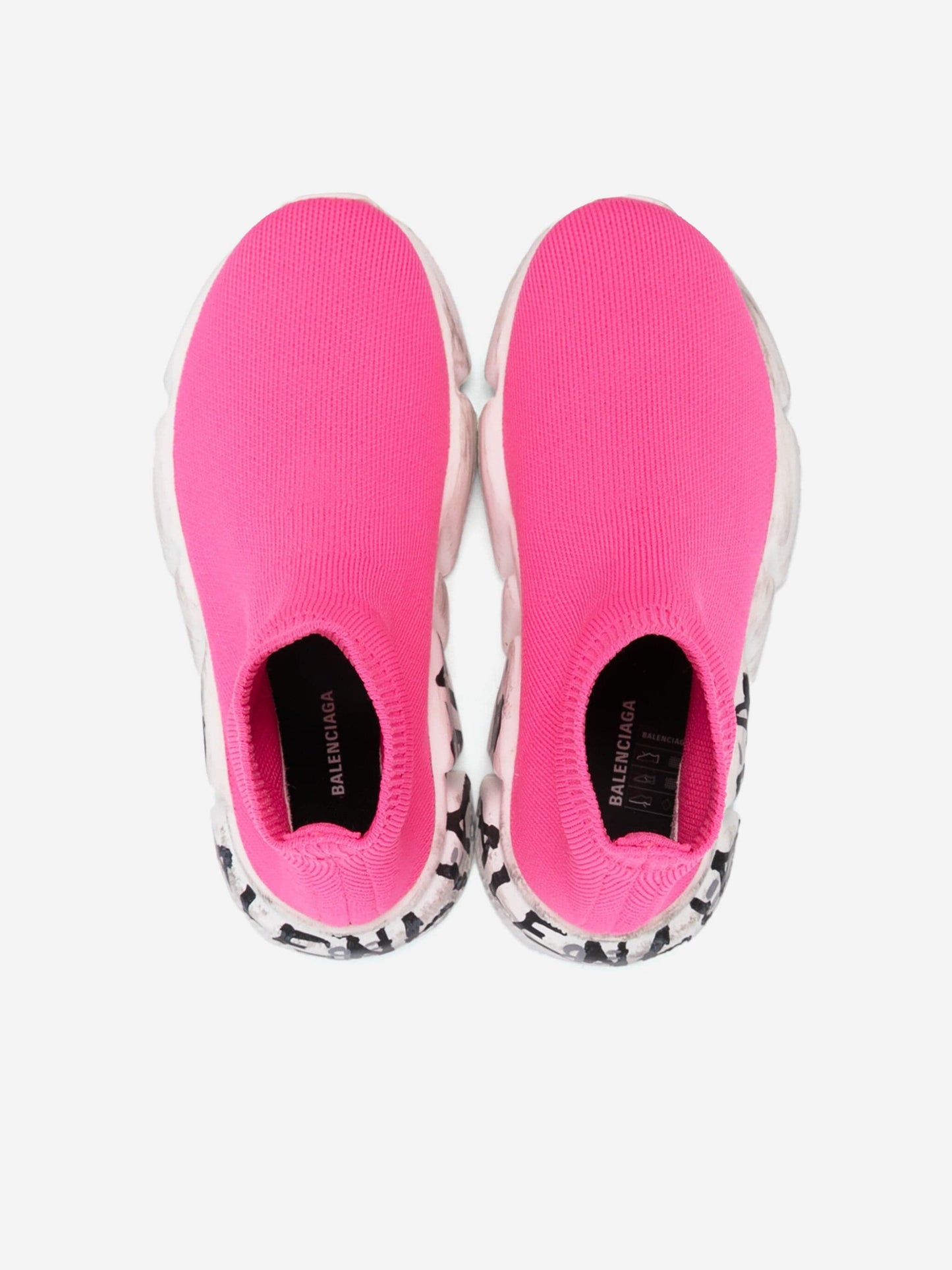 Balenciaga 儿童鞋底涂鸦速度训练鞋 粉色