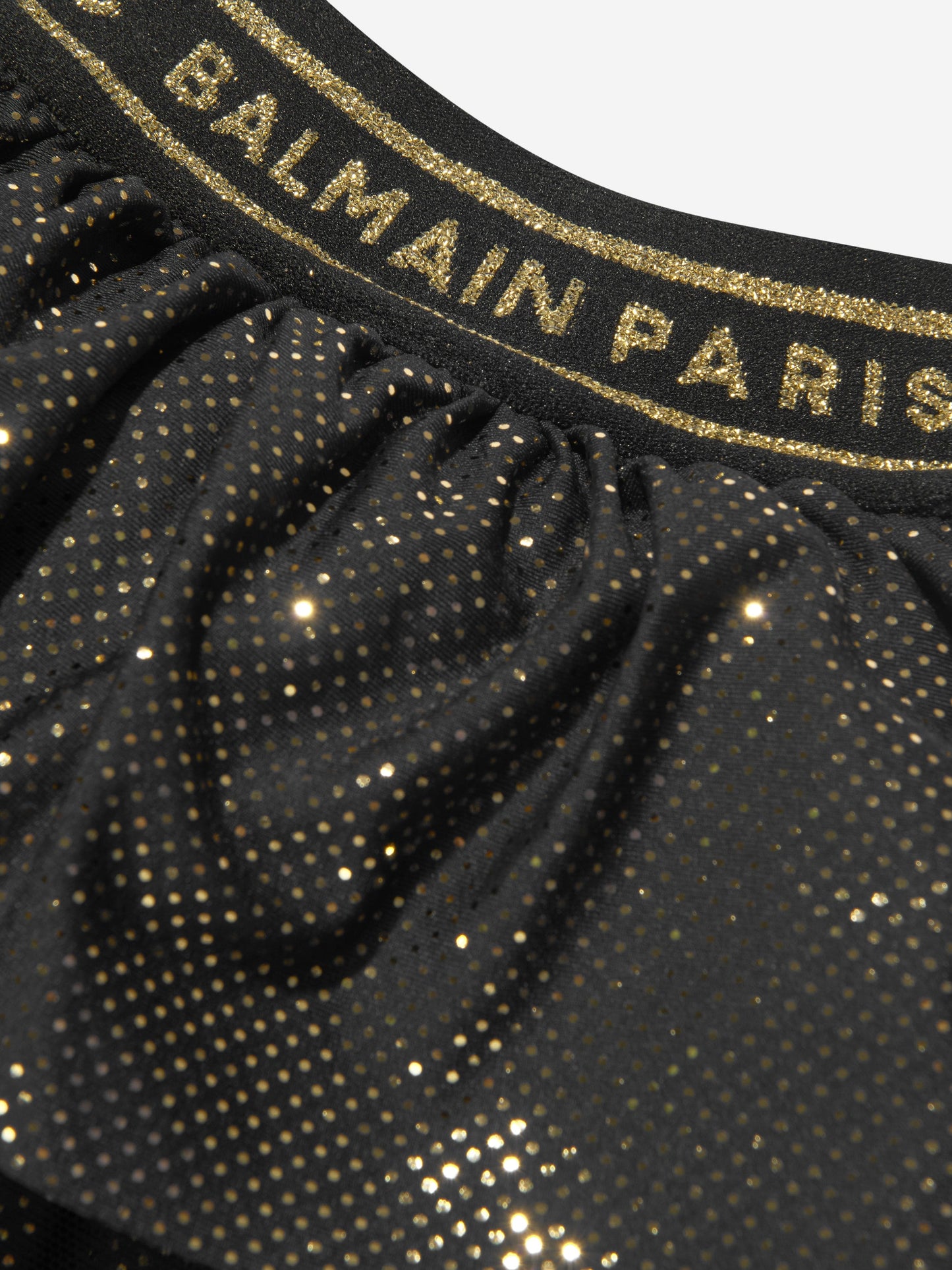 Balmain 女童黑色荷叶边半身裙