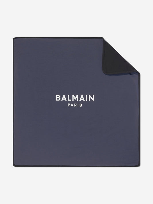 Balmain Baby Paris 徽标毛毯(海军蓝)