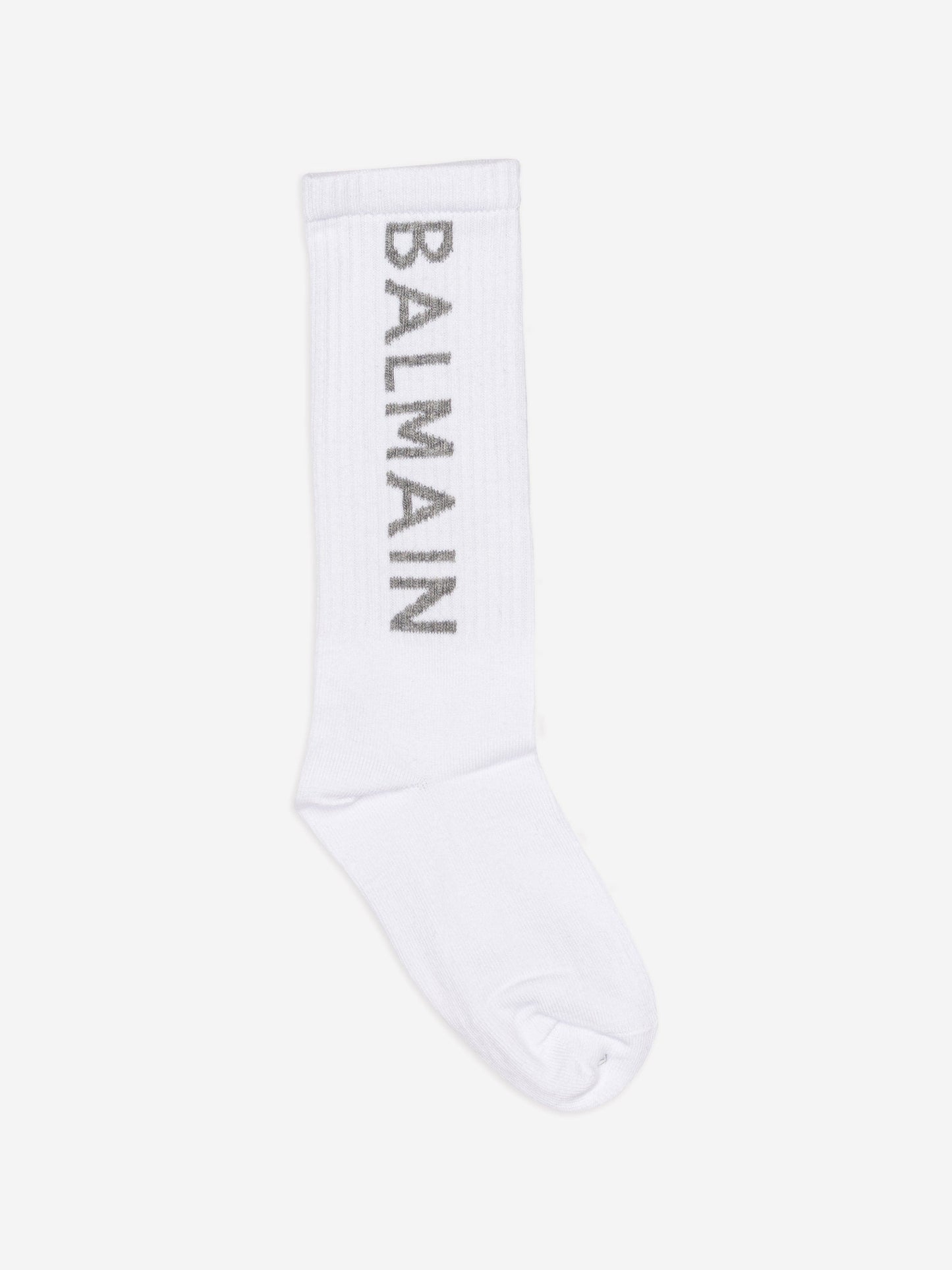 Balmain Kids 白色徽标袜子