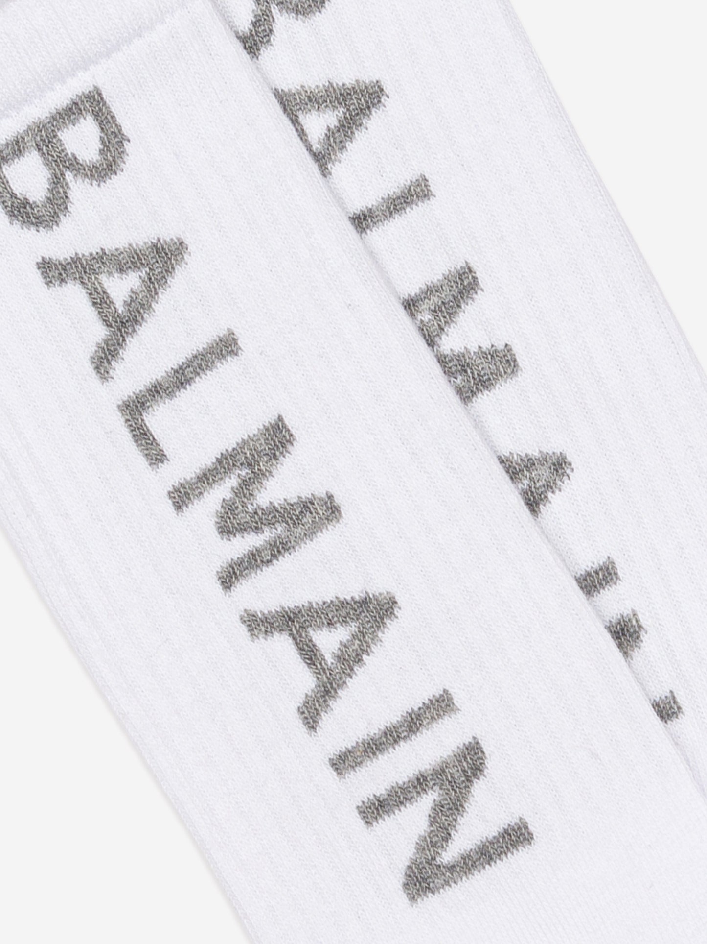 Balmain Kids 白色徽标袜子