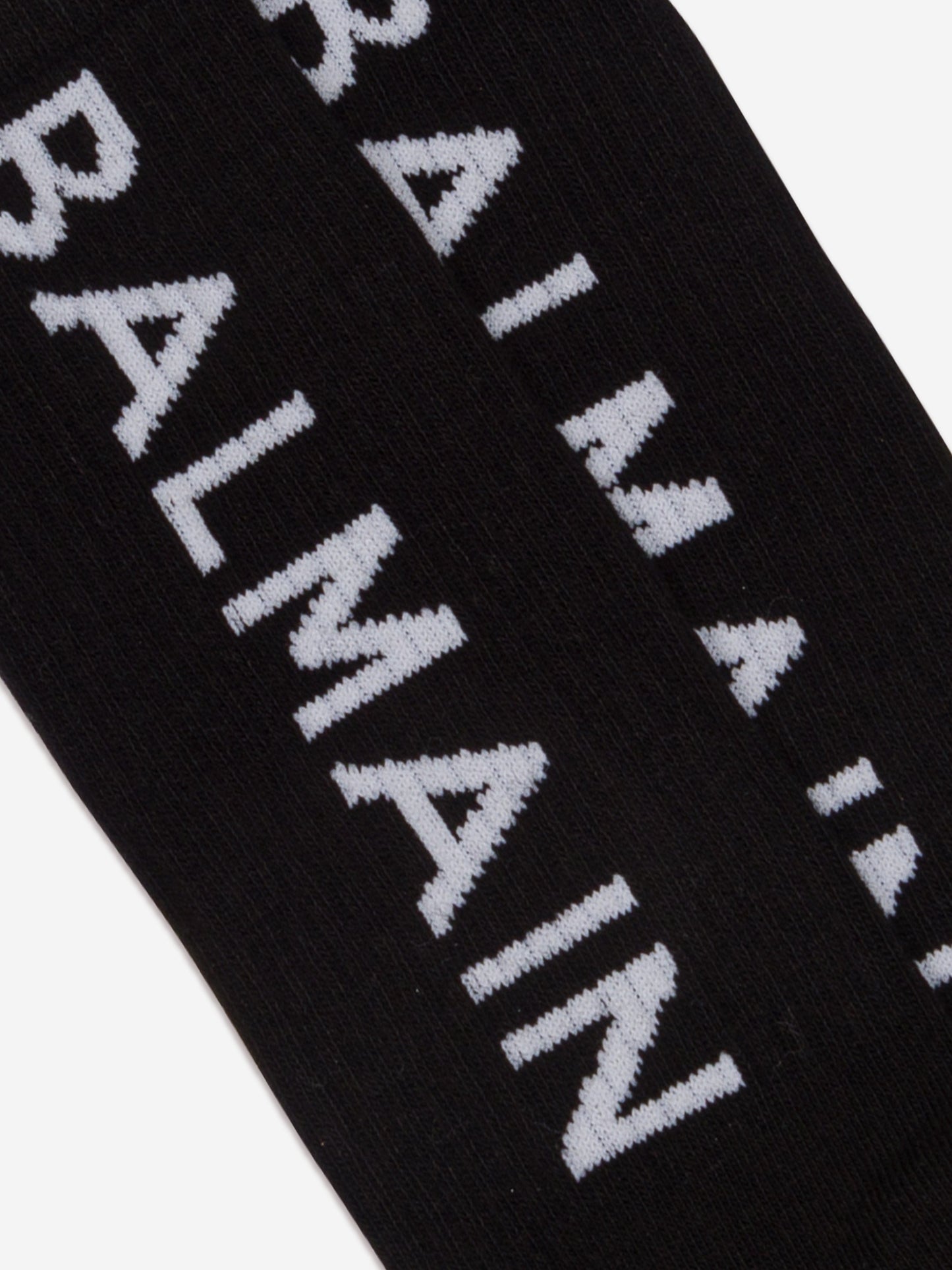 Balmain Kids 徽标袜子(黑色)