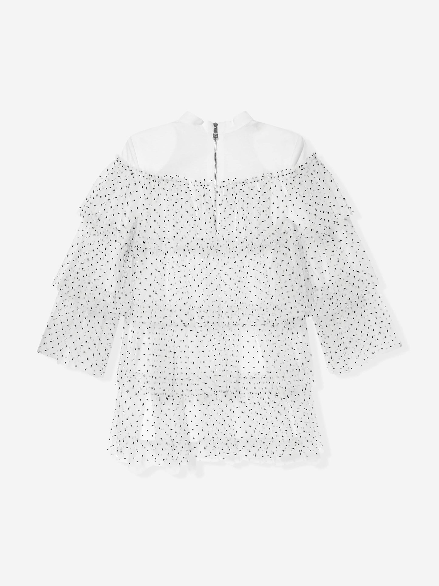 Balmain 女童白色分层薄纱连衣裙